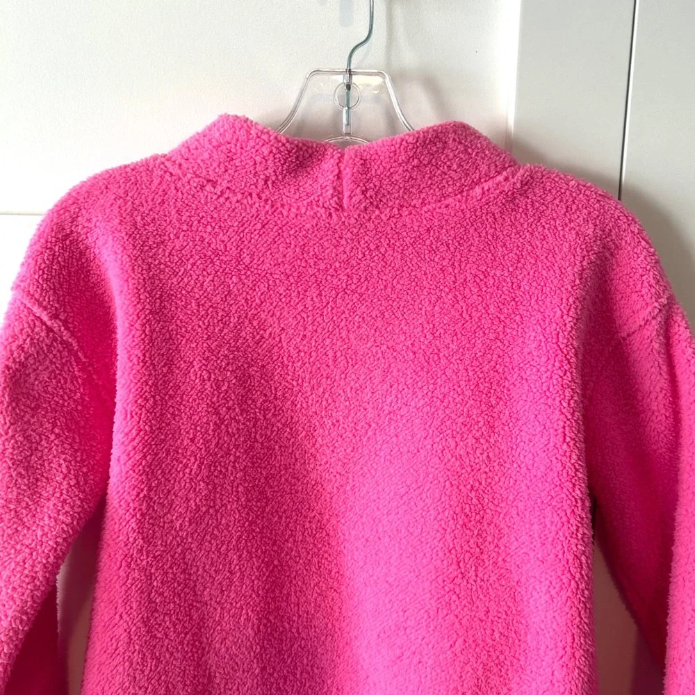 Vineyard Vines Girl's Bright Pink Mock Neck Pullover Fleece in‎ Size L